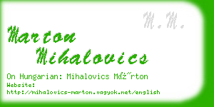 marton mihalovics business card